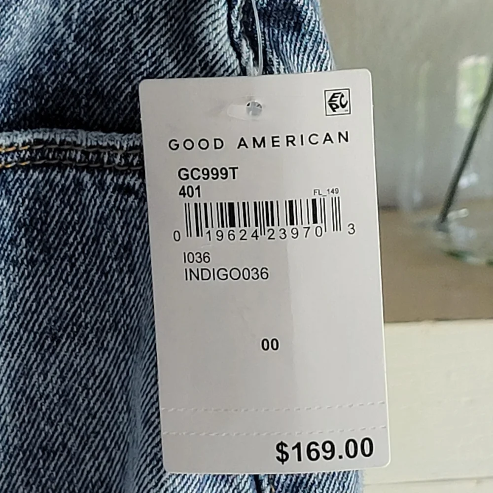 ✨️HP✨️NWT GOOD AMERICAN GOOD CLASSIC Distressed Jeans size 00/24 - Picture 11 of 15